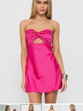 Princess Polly Hot Pink Strapless Twist Mini Dress
